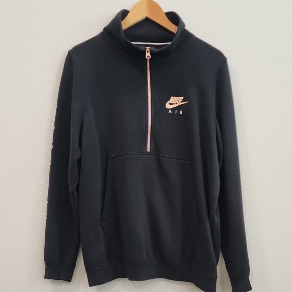 Nike Gold and Black Quarter-Zip Sweatshirt - Picture 1 of 6